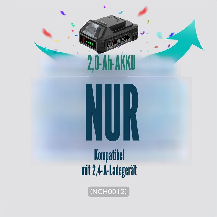 NEU MASTER 18V 2.0Ah Lithium-Ionen Akku für NEU MASTER Li-Ion 18V Werkzeuge Braun, Braun
