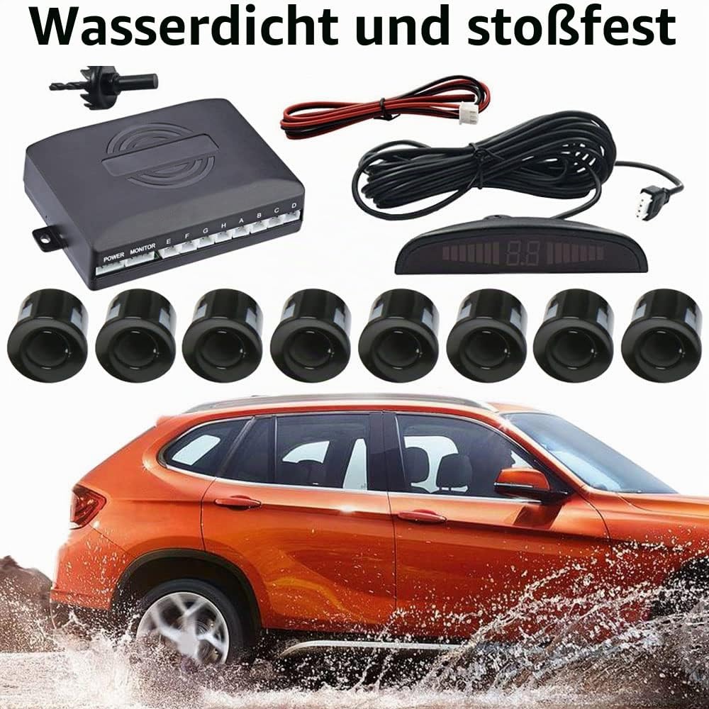 MOCNT Auto Einparkhilfe 8 Sensoren Rückfahrhilfe Kfz Rückfahrwarner Einparksystem Hinten Parksensore