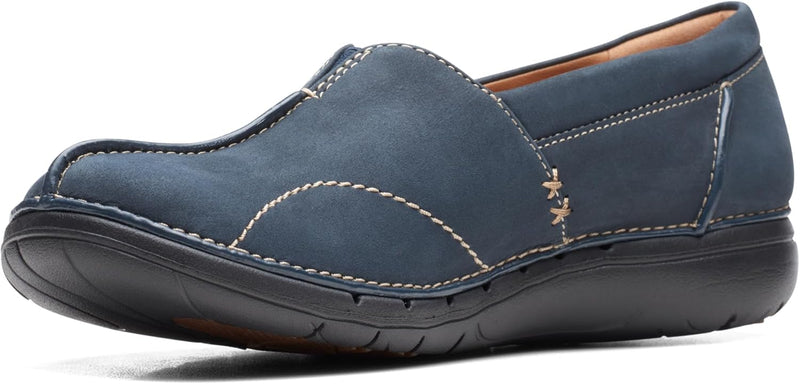 Clarks Damen Un Loop Stride Loafer 41 EU Navy Nubuck, 41 EU Navy Nubuck