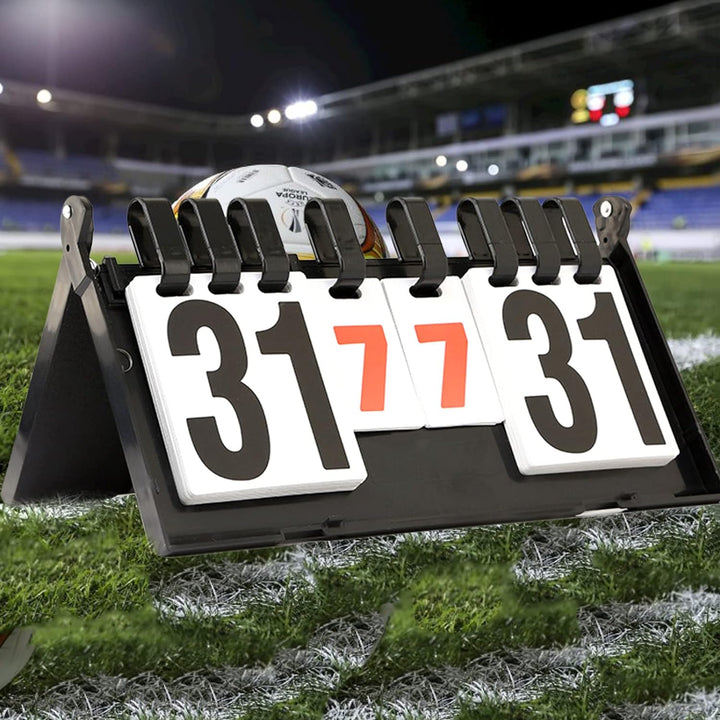 JasCherry Tragbare Flip Sport Anzeigetafel 4 Stellig Wettkämpfe Kerbe Zähltafel für Volleyball Badmi