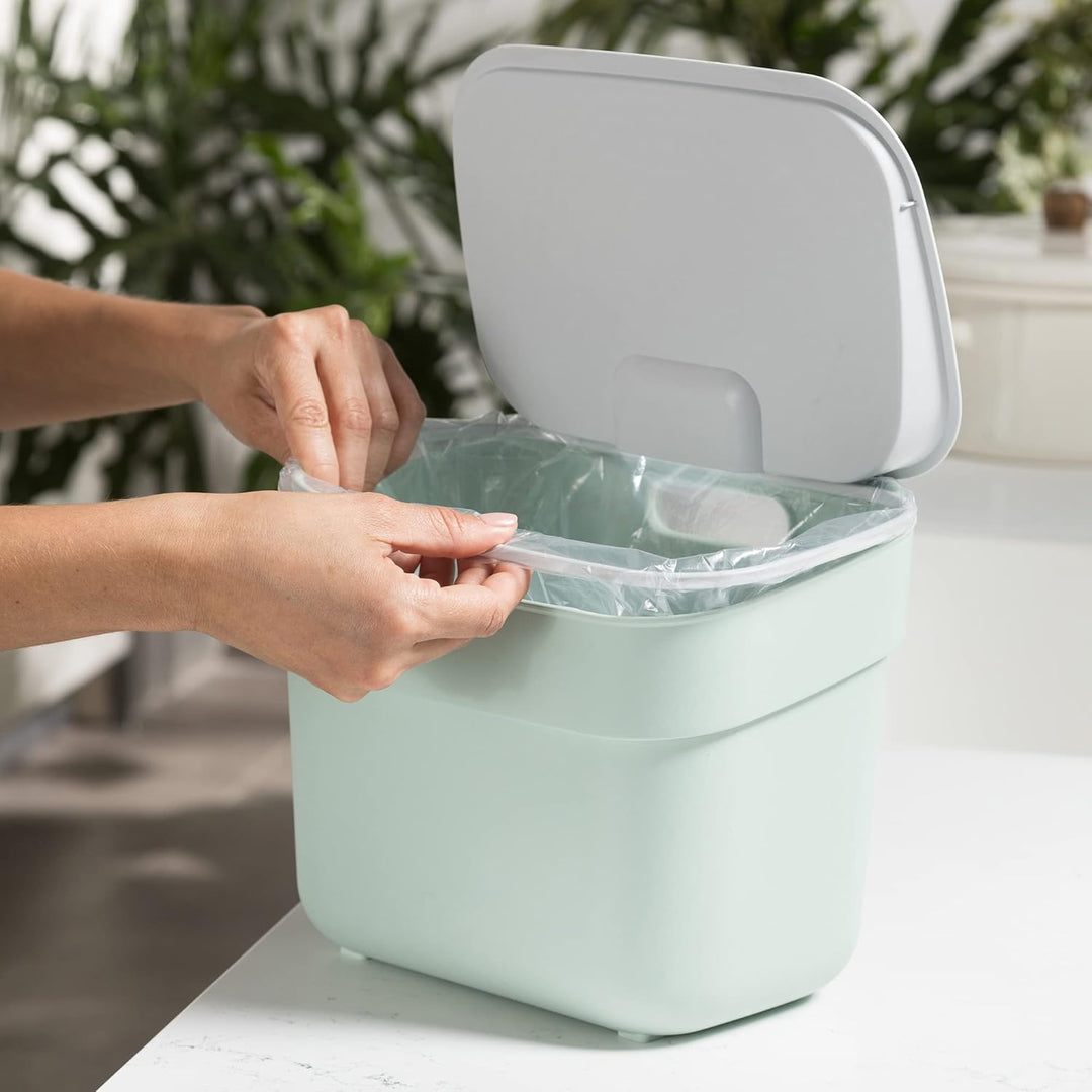 Curver Ready to Collect Recycling-Mülleimer, 100% recycelt, mit hellgrauem Deckel, 5 l 5 l grün, 5 l