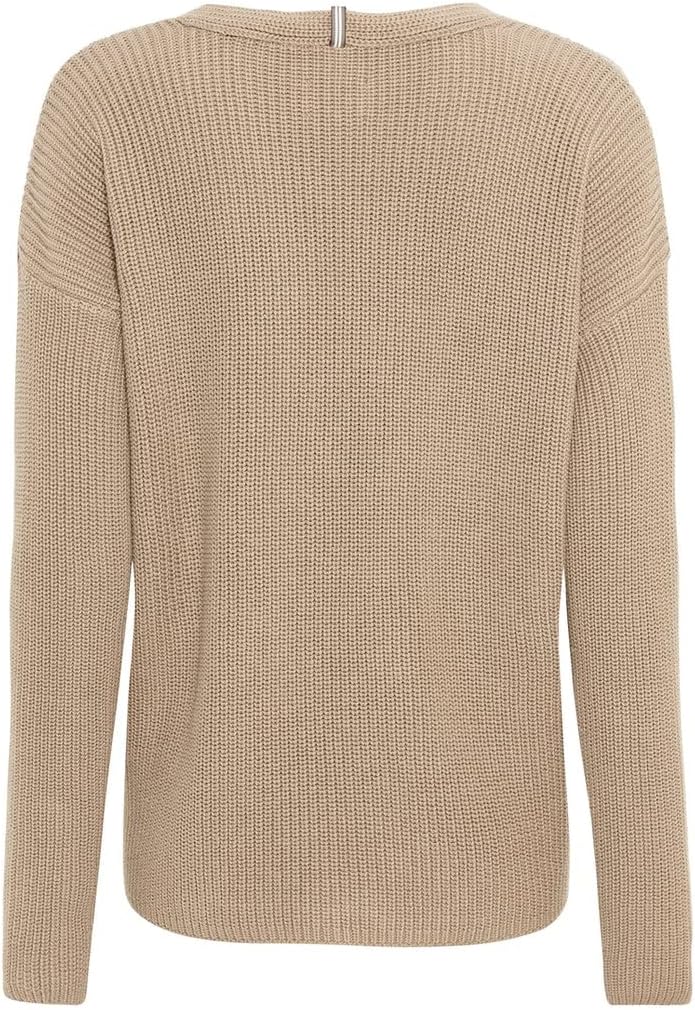 camel active Damen Strickpullover mit V-Ausschnitt XS Clay, XS Clay