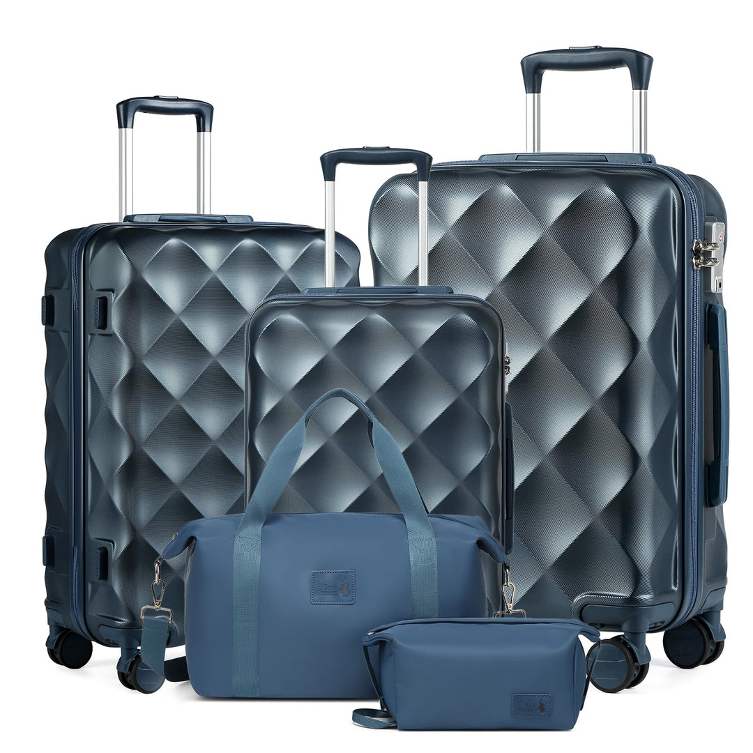 Sea choice Hardschalen Trolley Koffer Set 5tlg. Zwillingsrollen Reisekoffer Enthält 1 Reisetasche un