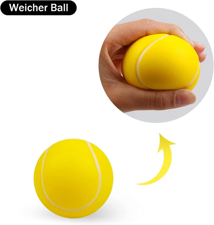 Kinder Tennisschläger mit Tragetasche,4 weiche Trainingsbälle und 6 Badminton Birdies,Tennisschläger