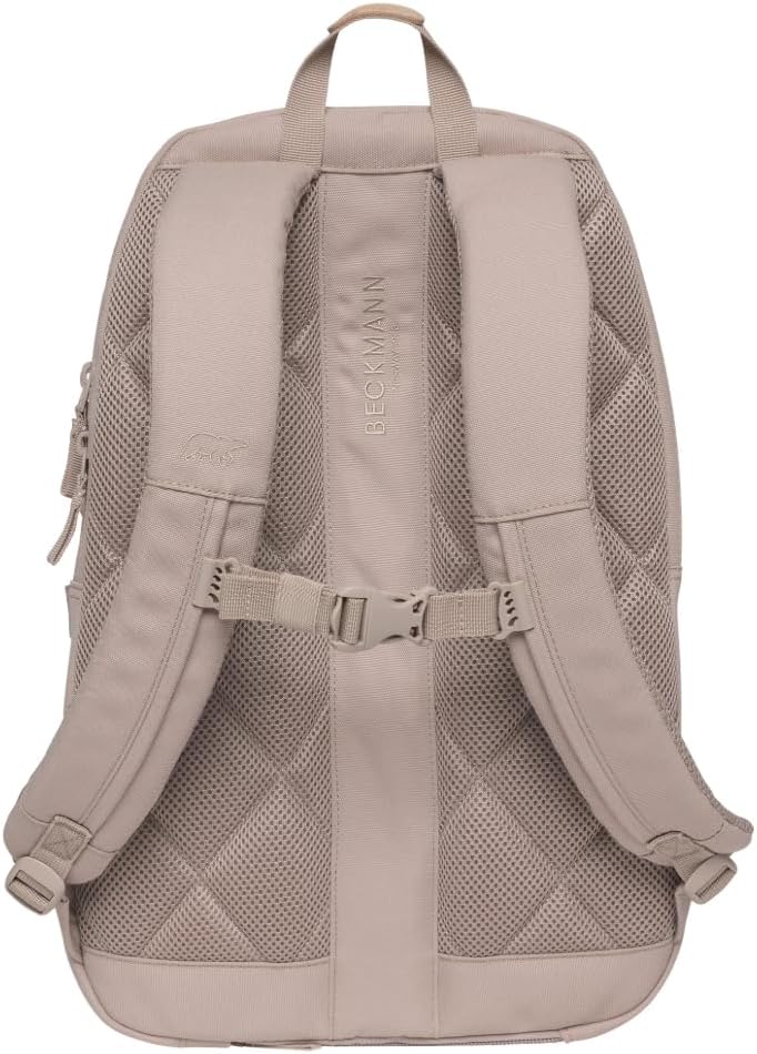 Beckmann, Rucksack Urban, für Schule Uni Arbeit Freizeit, mit extra Laptopraum, 30L Beige, Beige