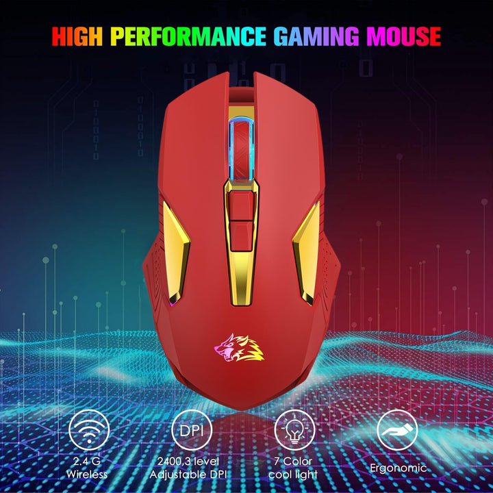 MAGIC-REFINER Kabellose Gaming-Maus, X18-G502, 2,4 G, Computermaus, leises Klicken mit USB-Empfänger