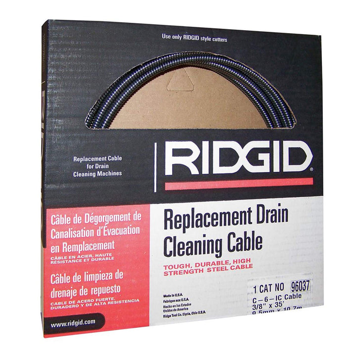 RIDGID 96037 Modell C-6IC Spirale mit Innenseele 3/8 Zoll (10 mm) x 35 ft (10, 7 m) mit Aussenkupplu
