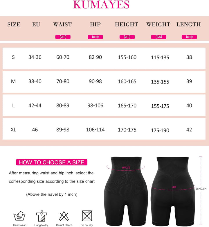 KUMAYES Bauchweg Unterhose Damen Hohe Taille Shapewear Nahtlose Miederhose Bauchkontrolle Höschen Sh