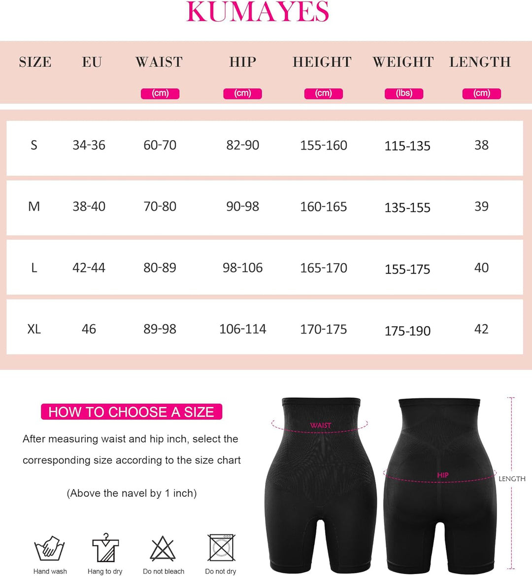 KUMAYES Bauchweg Unterhose Damen Hohe Taille Shapewear Nahtlose Miederhose Bauchkontrolle Höschen Sh