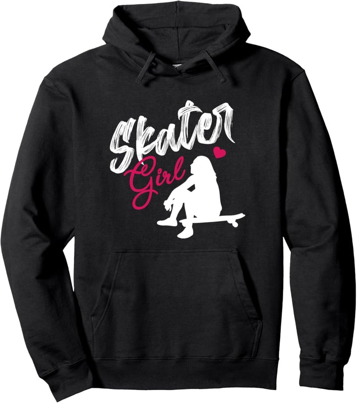 Skaterin Mädchen Skateboard Skateboardfahren Pullover Hoodie