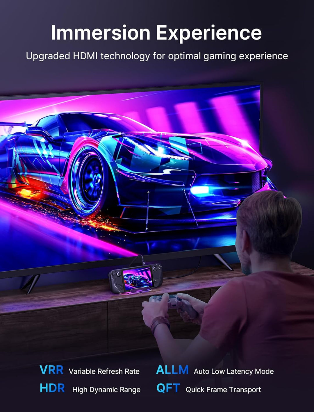 JSAUX RGB Docking Station für Steam Deck (OLED)/ROG Ally/Legion Go, 12-in-1 Steam Deck Dock mit 4K@1