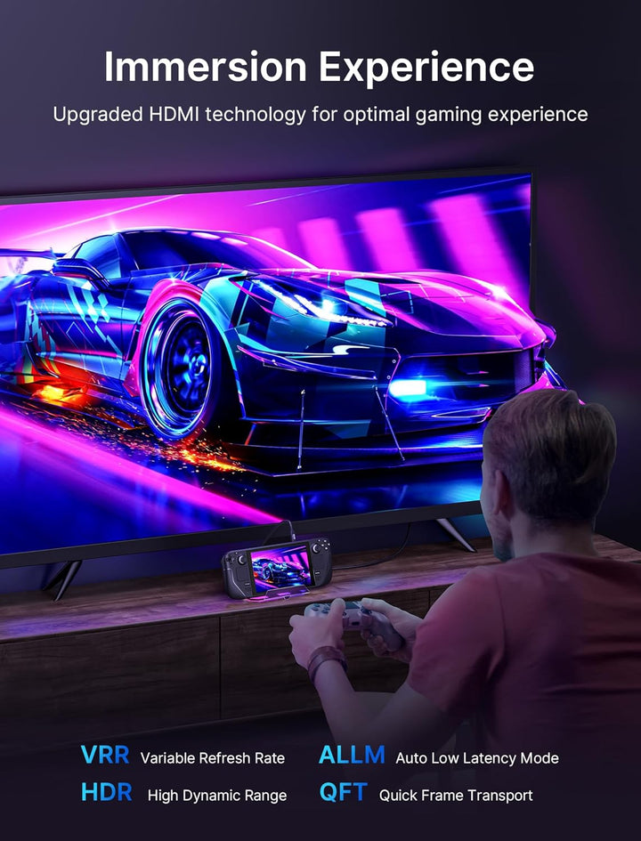JSAUX RGB Docking Station für Steam Deck (OLED)/ROG Ally/Legion Go, 12-in-1 Steam Deck Dock mit 4K@1
