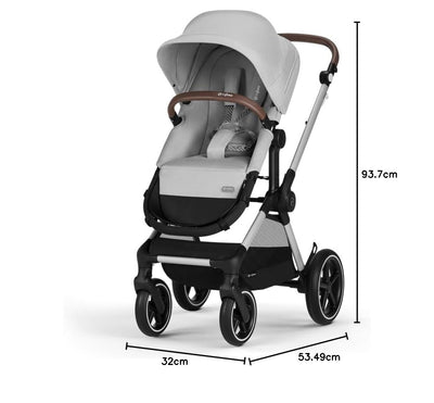 CYBEX Gold Kinderwagen EOS Lux 2-in-1, Reisesystem, Ab Geburt bis 22 kg (ca. 4 Jahre), Lava Grey Lux