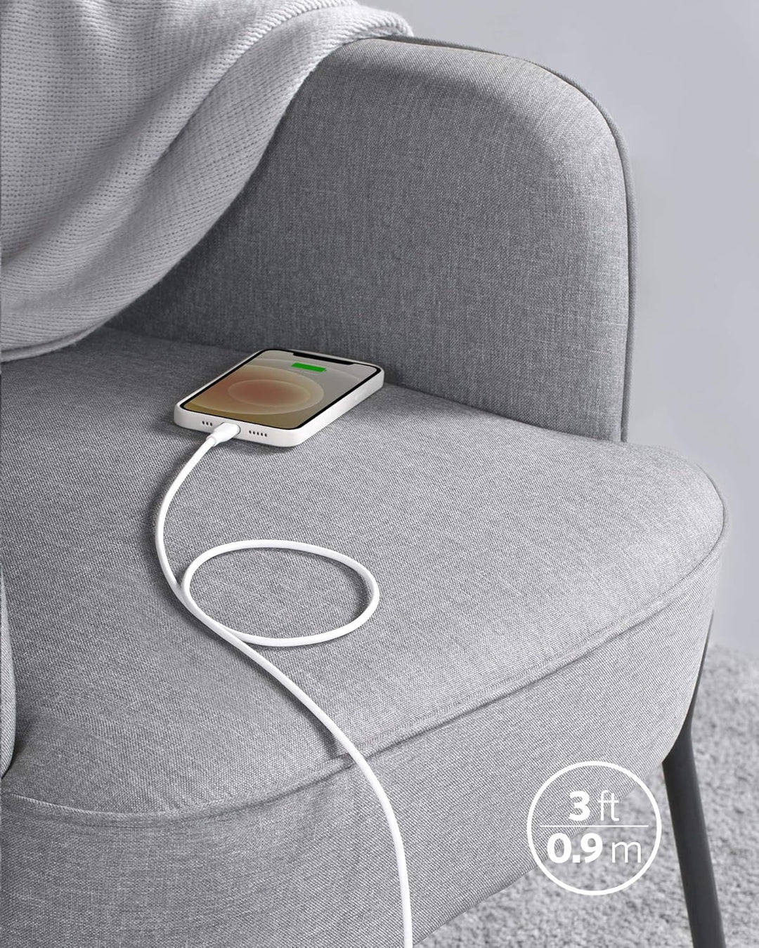 Anker PowerLine III Flow, USB-C auf Lightning Ladekabel PD, kompatibel mit iPhone 13/13 Pro Max/12/1