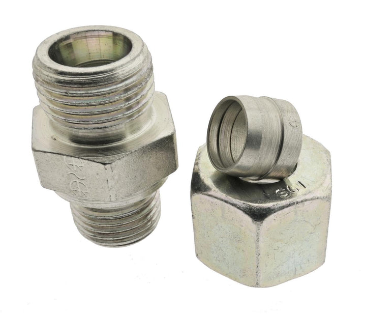 Gerade Schneidringverschraubung 10 L-R 1/2", Edelstahl Klemmringverschraubung leichte Baureihe