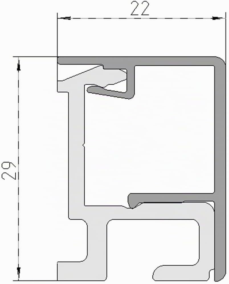 Kesseböhmer Linero style Küchenreling Edelstahloptik 600 x 22 x 29 mm Aluminium Nischensystem von SO