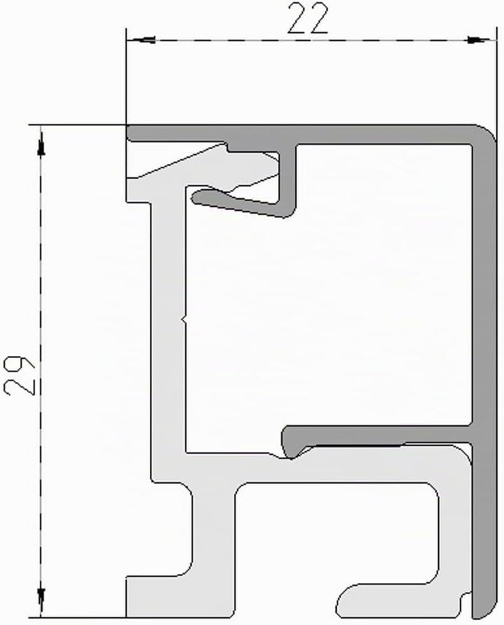 Kesseböhmer Linero style Küchenreling Edelstahloptik 600 x 22 x 29 mm Aluminium Nischensystem von SO