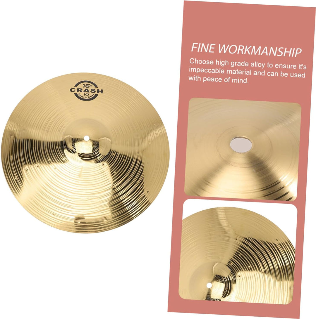 Vaguelly 16 Zoll Crash Cymbals, Messing Schlagzeug Becken für Anfänger Schüler, 40 cm 40cm, 40cm