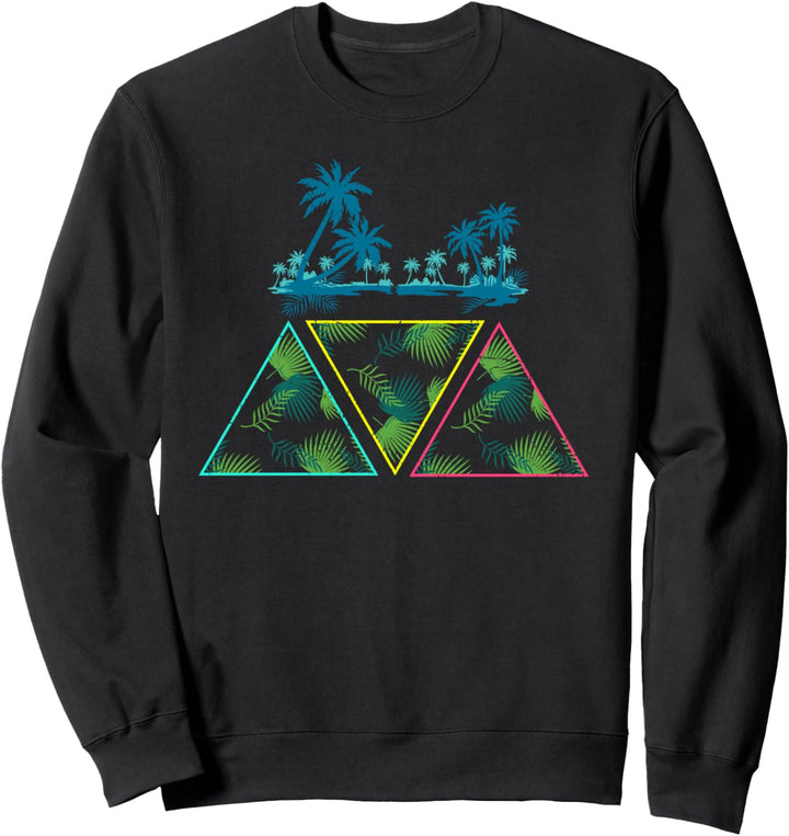 Dschungel Sommerurlaub Palmen 1990er Retro Vaporwave Sweatshirt