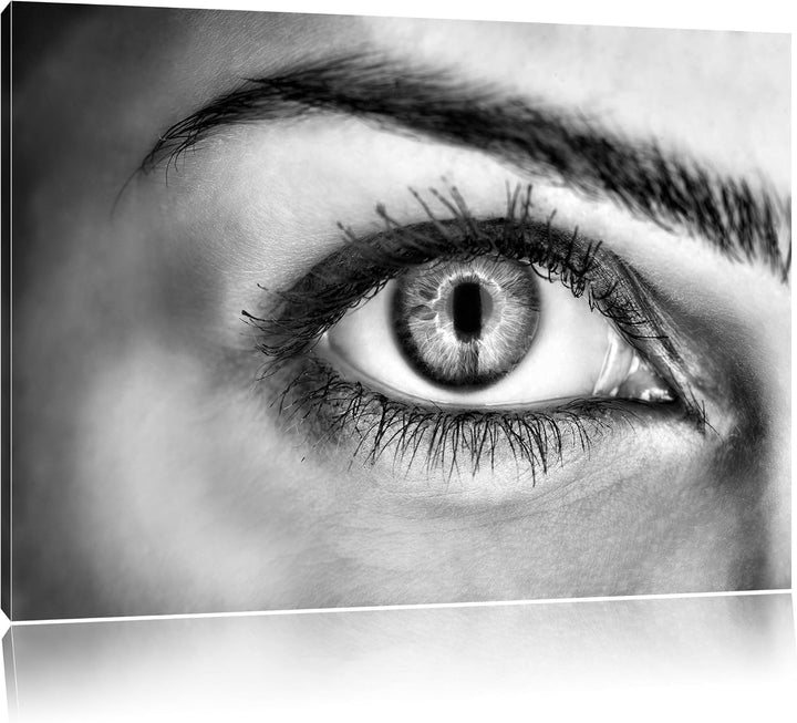 Pixxprint Auge Einer Frau als Leinwandbild/Grösse: 100x70 / Wandbild/Kunstdruck/fertig bespannt, 100