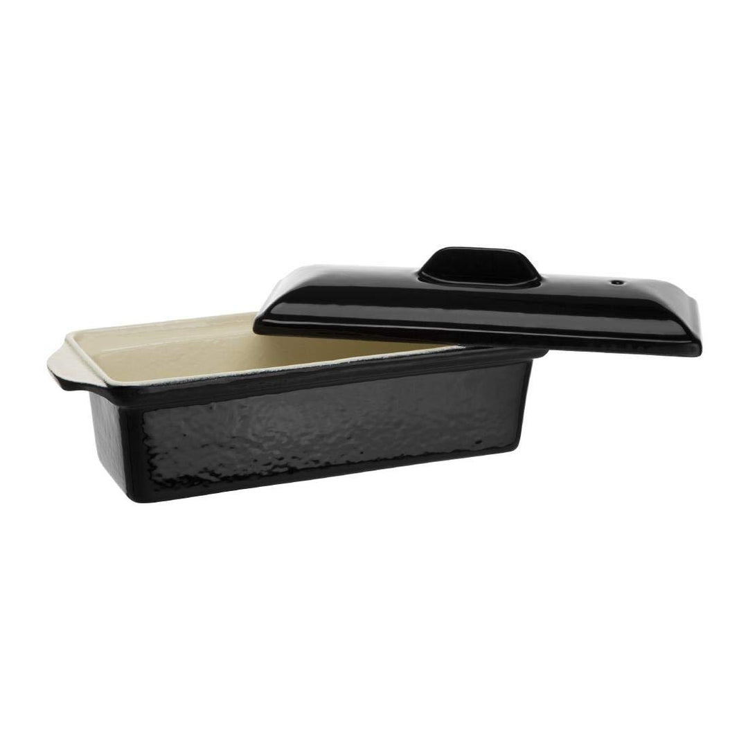 Vogue Gusseiserne Terrinenform 1,3 Liter, Schwarz, Grösse: 90(H) x 310(B) x 100(T)mm, Emailliertes G