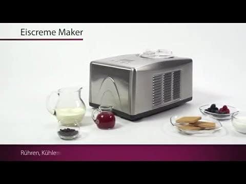 Profi Cook Eismaschine PC-ICM 1091 N, 2-in-1 Eiscreme- und Joghurt-Maker im Edelstahl-Gehäuse, Ice-M