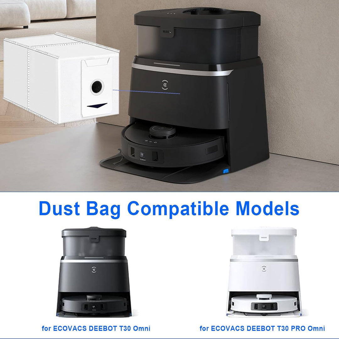 10 Stück Staubbeutel für Ecovacs Deebot T30 Omni/ T30 Pro Omni Roboter Staubsauger, 3L Grosse Kapazi
