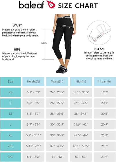 BALEAF Damen 3/4 Radlerhose Kurz Radhose Atmungsaktiv Fahrradhose Gepostert M 1-schwarz-grau, M 1-sc