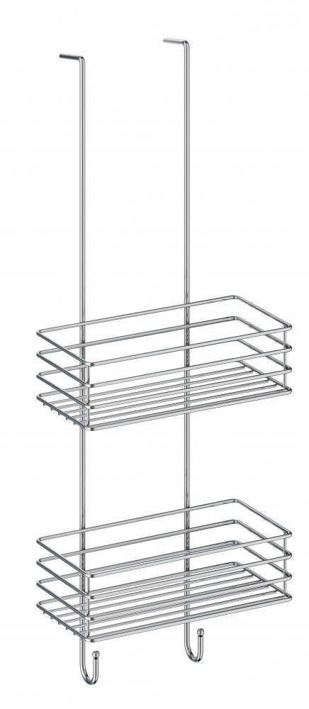 Smedbo B1211 Duschkorb Hängeregal, Duschablage Duschregal Badablage doppelt aus Edelstahl verchromt