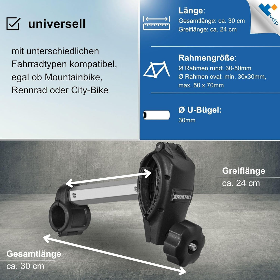universal Rahmenhalter für Fahrradträger - 17/30 / 48cm - Rahmenhalterung Ersatzhalter für Fahrrad H