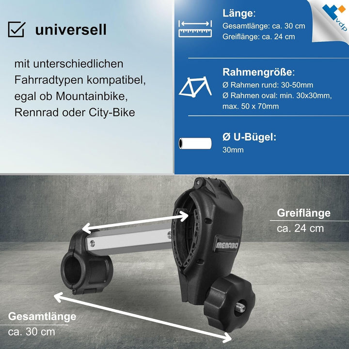 universal Rahmenhalter für Fahrradträger - 17/30 / 48cm - Rahmenhalterung Ersatzhalter für Fahrrad H