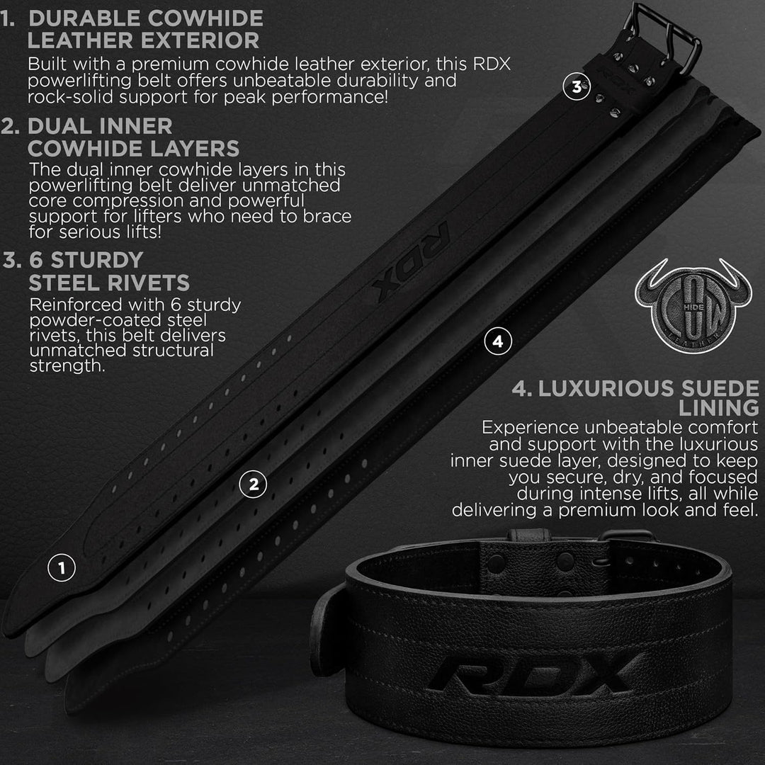 RDX Gewichthebergürtel Leder IPF Konform 13mm & 10mm – USAPL, USPA & IPL Wettbewerb Powerlifting Gür