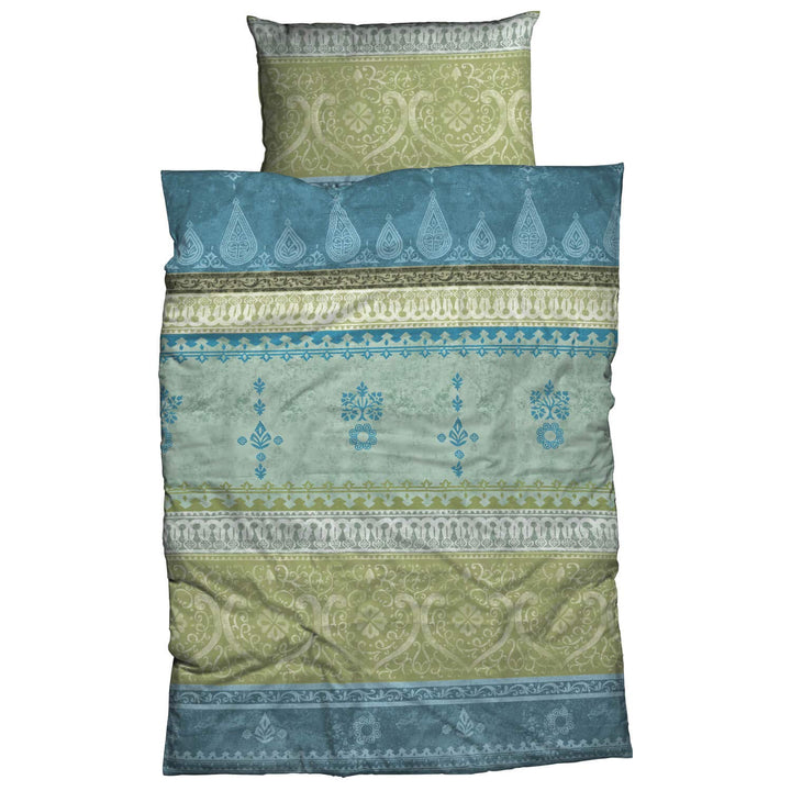 sister s. Biber Bettwäsche Indi 135 cm x 200 cm blau-salbeigrün Salbeigrün 135 cm x 200 cm, Salbeigr