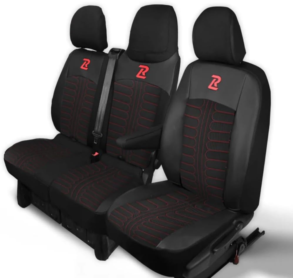 LUCARO Sitzbezüge Auto Renault Trafic 3 Opel Vivaro B FIAT Talento Nissan NV300 1+2 Sitzbank: mit Lu