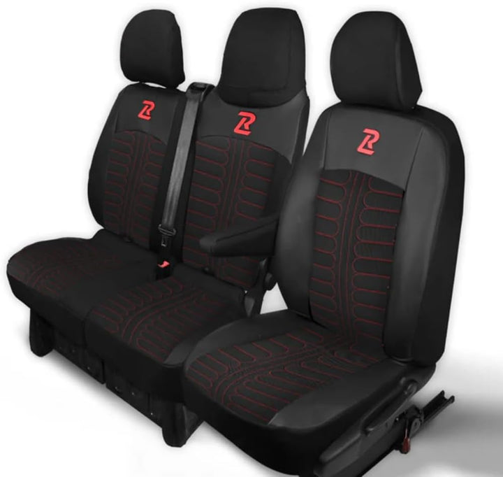 LUCARO Sitzbezüge Auto Renault Trafic 3 Opel Vivaro B FIAT Talento Nissan NV300 1+2 Sitzbank: mit Lu