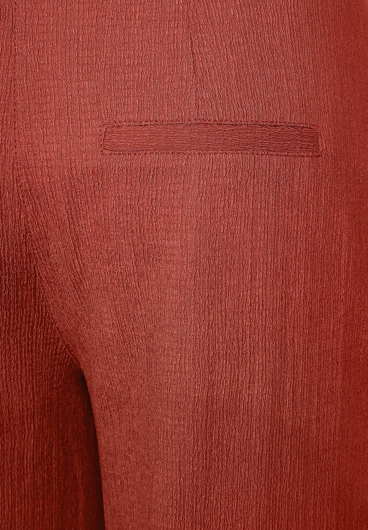 Street One Damen Loose Fit Hose mit Crincle 38W / 32L Foxy Red, 38W / 32L Foxy Red