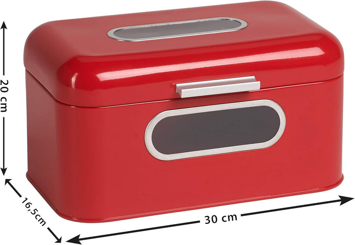 Echtwerk Brotkasten, Retro-Brotbox aus Metall mit Sichtfenster, Platzsparende Aufbewahrungsbox, Brot
