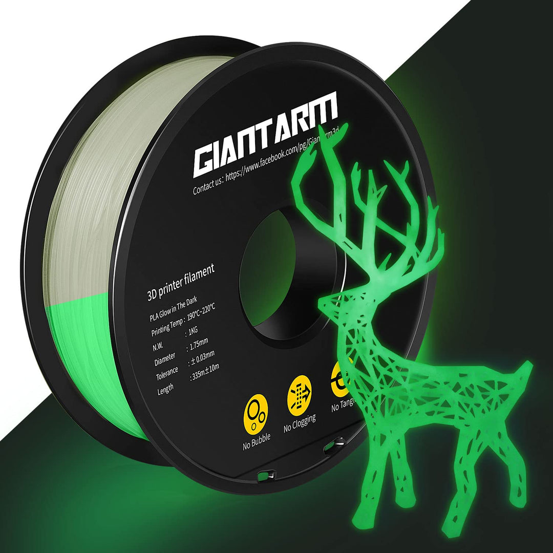 GIANTARM Leuchtet PLA Filament 1,75 mm,Glow In The Dark, Massgenauigkeit: ±0,02 mm, 3D-Druck-Filamen