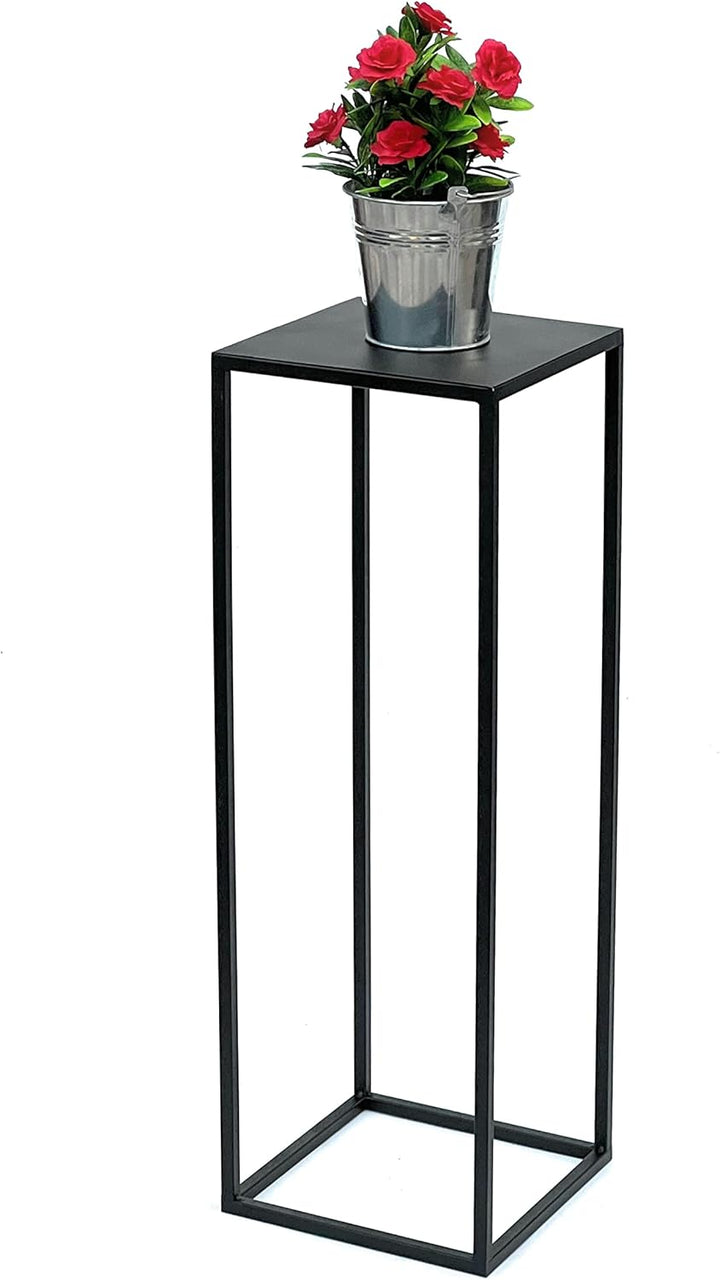 DanDiBo Blumenhocker Metall Schwarz Eckig 70 cm Blumenständer Beistelltisch 96350 Blumensäule Modern