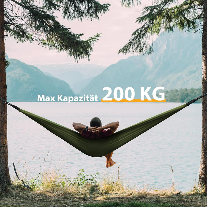 COVACURE Hängematte Outdoor Hängematte mit Moskitonetz - 200kg Belastbarkeit für 2 Personen 270 x 14