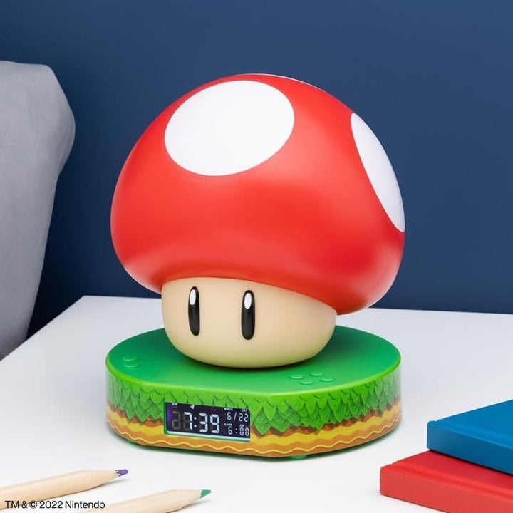 Paladone Super Mushroom Digitaler Wecker mit Power-Up-Sound, offiziell lizenzierte Nintendo-Ware Ein