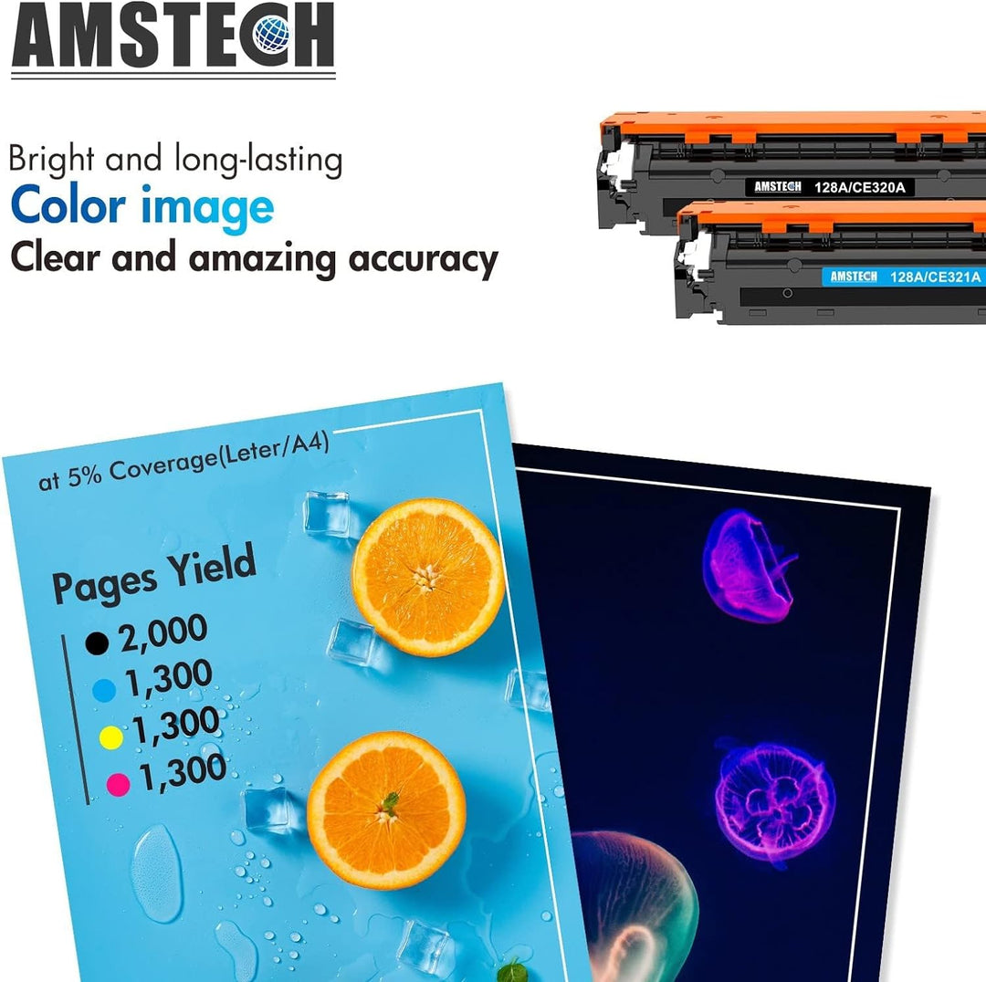128A CE320A Toner Multipack Kompatibel für HP CE321A CE322A CE323A Laserjet Pro CM1415fn CM1415fnw C