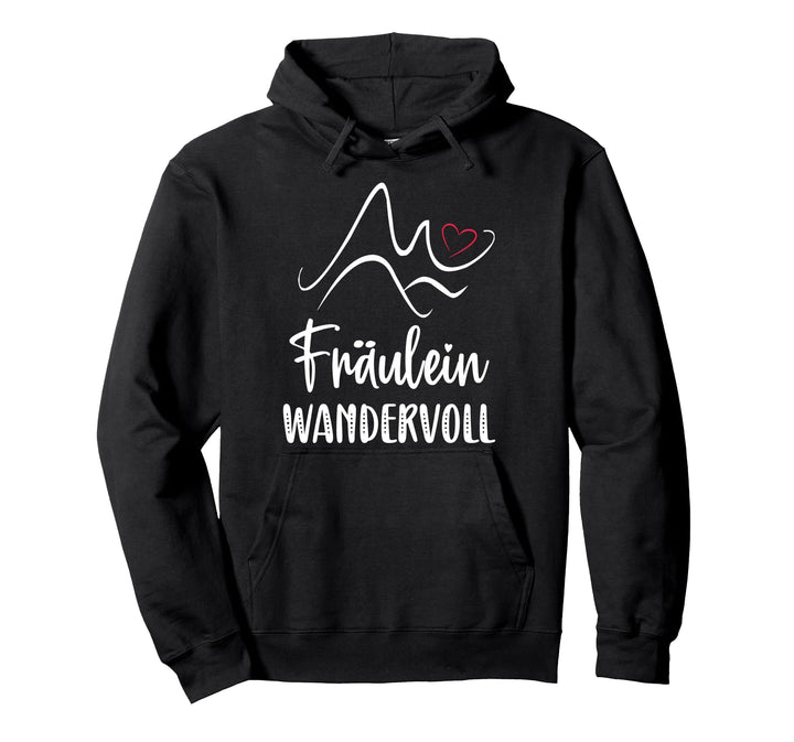 Fräulein Wandervoll Wandern Zubehör Herz Alpen Berglauf Pullover Hoodie