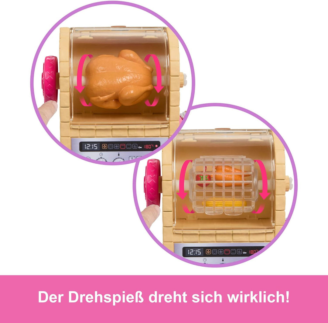 Barbie und Teresa Rezept für Freundschaft Teresa-Modepuppe und Küchenspielset mit mehr als 20 Zubehö