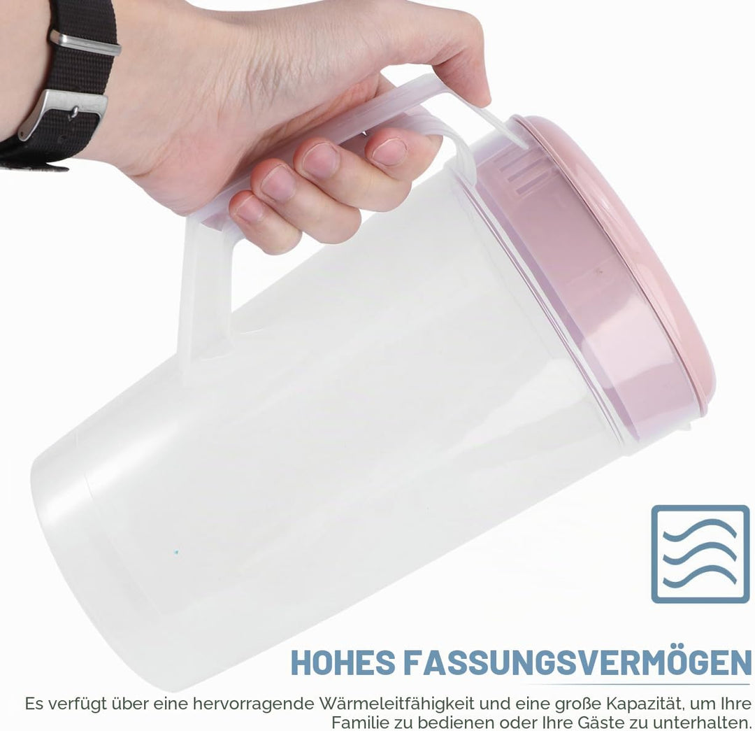 YARNOW 2 Stücke Wasserkrug Saftkrug 2000ml Kühlschrankkrug mit Skala Kunststoff Karaffe Saft Krug mi