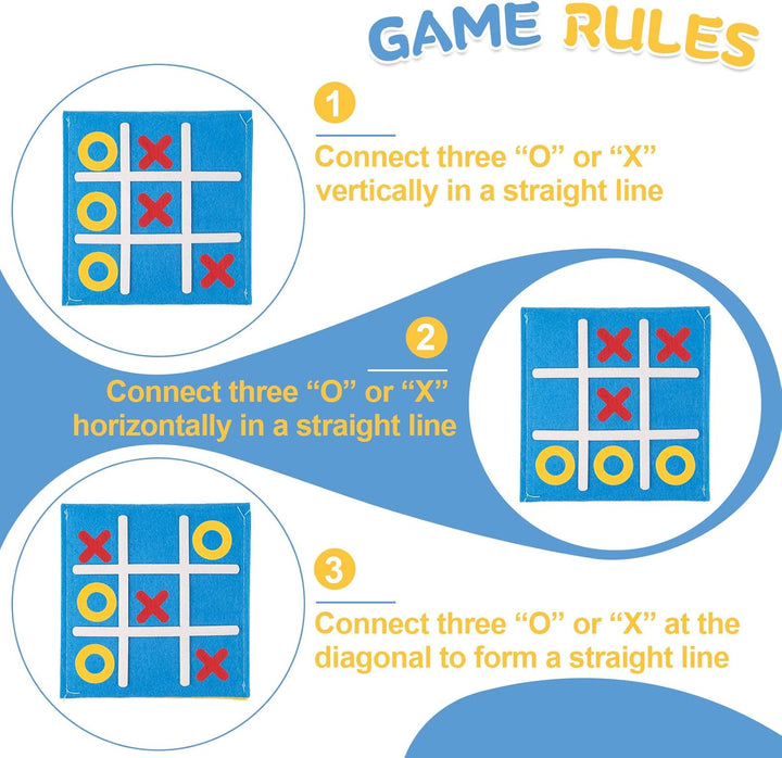 Tic Tac Toe Spiel, 24 Stück Filz Tic Tac Mini, Bunt Tic Tac Town Spiel, Lernspielzeug Geeignet für G