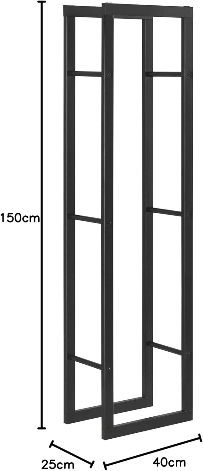 [en.casa] Kaminholzregal Täby Brennholzregal innen aussen Metall Holzunterstand Stapelhilfe für Feue