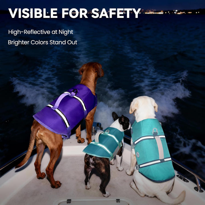 VIVAGLORY Ripstop Hunde Rettungsweste für Kleine Mittel Grosse Hunde Bootfahren, Hund Schwimmweste m