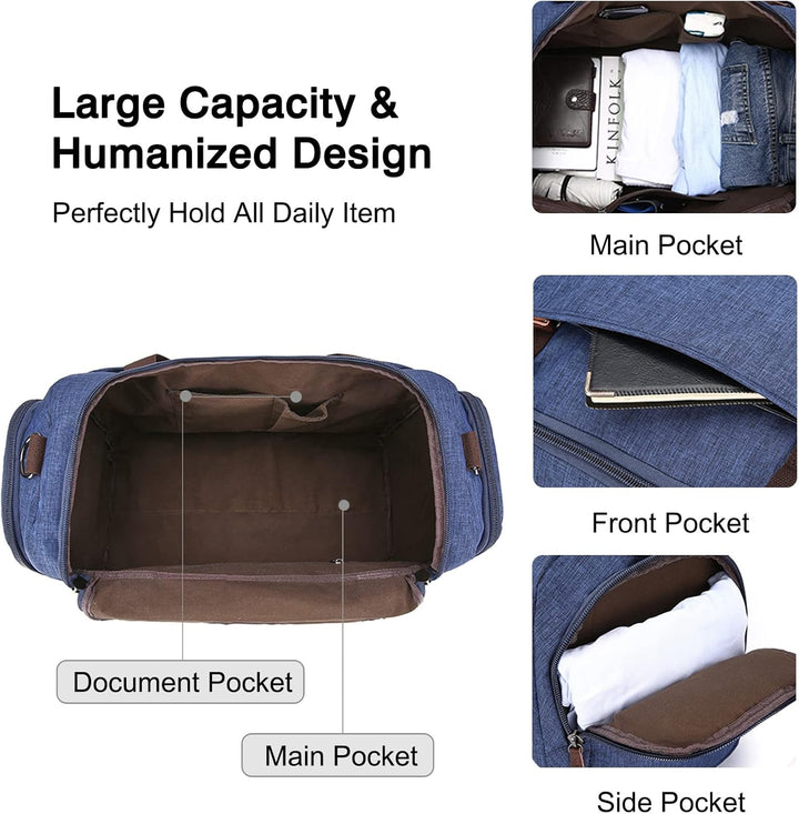 FANDARE Reisetasche Grosse Sporttasche Segeltuch Schultertasche Tote Handtasche Männer Weekender Tas