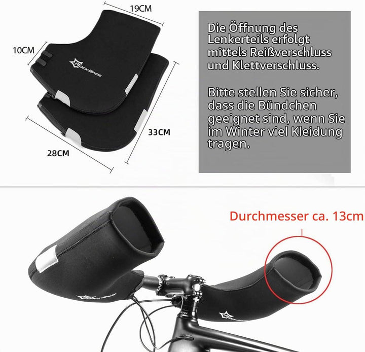 ROCKBROS Lenker Handschuhe Winter Thermo Winddicht Lenkerstulpen für Fahrrad MTB Motorrad E-Bike Rol